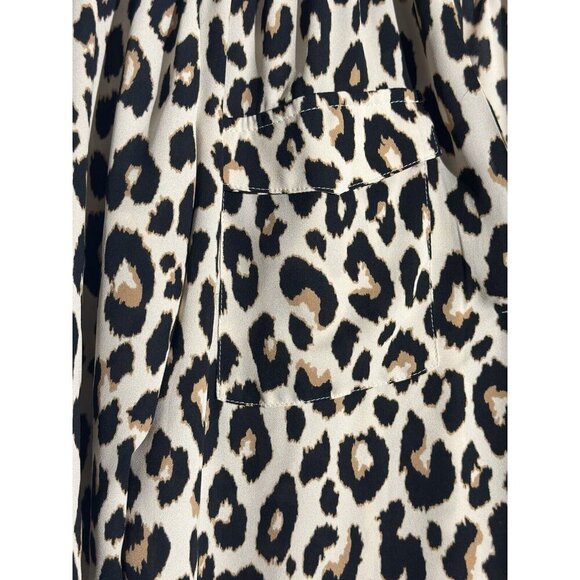 Anne Taylor Animal print pop over Long Sleeve women’s blouse size Small - Picture 4 of 9